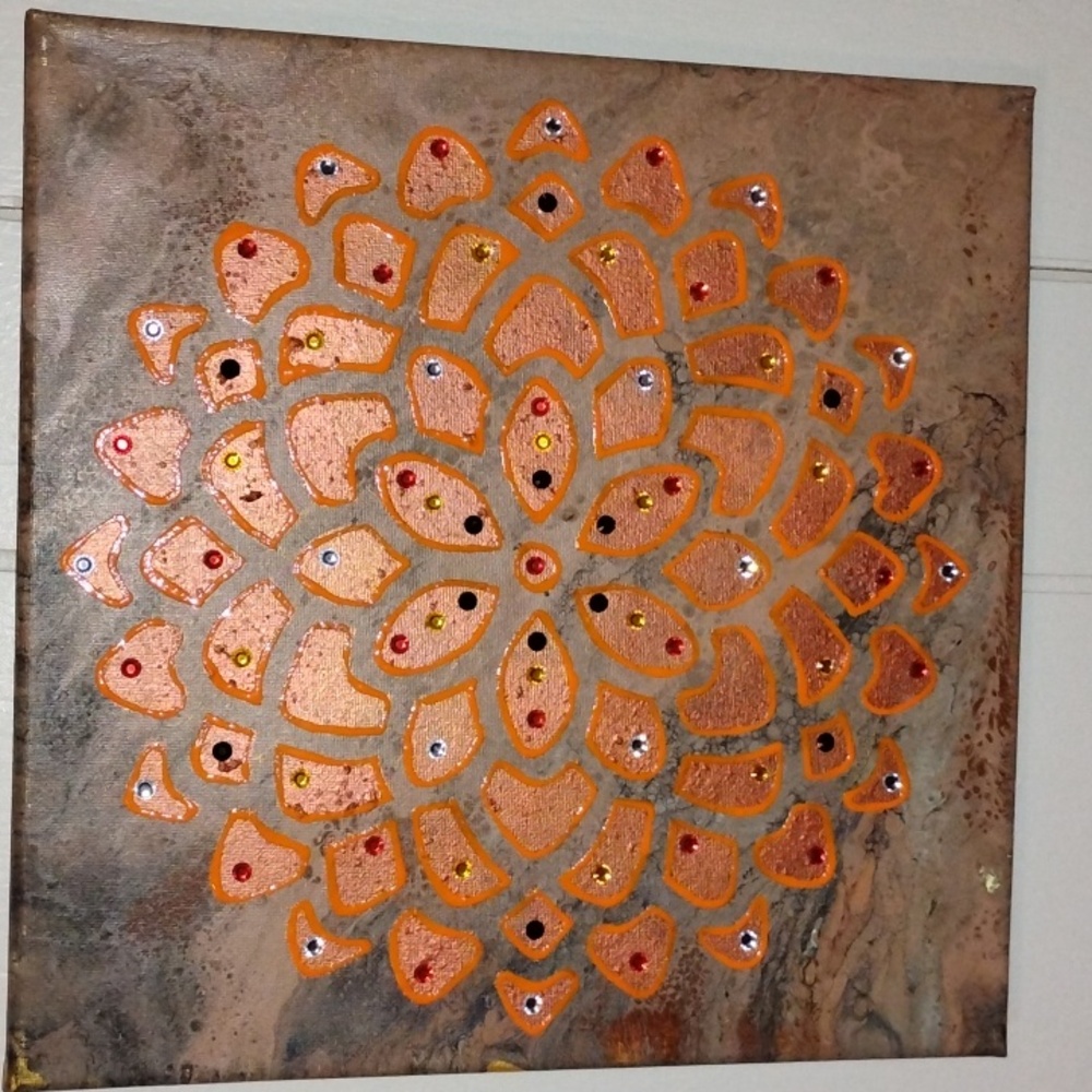 Hand painted/ poured canvas